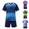 thumbnail image 1 of Babcutegg Boys and Girls Football Training Suit – Breathable Mesh Short Sleeve Top and Matching Athletic Shorts for Sports, Practice, and Casual Wear Blue Size 9, 1 of 9