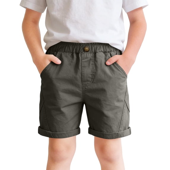 Babcutegg Boys’ Mid-Length Casual Shorts – Lightweight Summer Cropped Pants for Outdoor Play, School, and Everyday Wear with Solid Color Design Green Size 3-4 Years