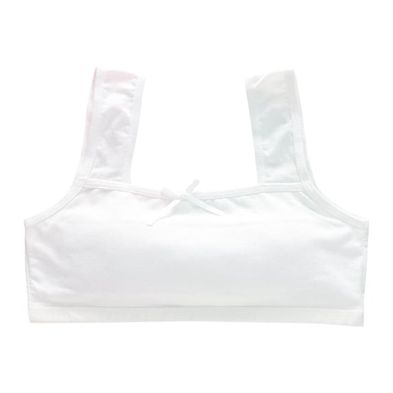Babcutegg Bras for Kid Girls Comfortable Juniors Training Bra Seamless Wireless Pull-on Design Girls Underwear White Size 13