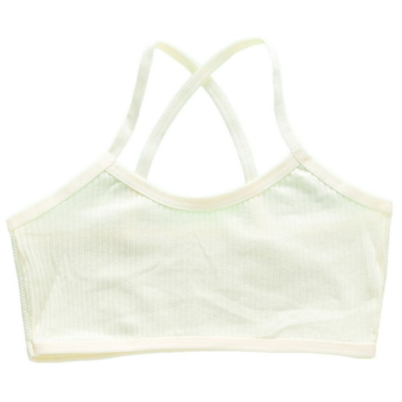 Babcutegg Bras for Kid Girls Comfortable Wireless Adjustable Straps Molded Padded Athletic Casual Girls Underwear Yellow Size L