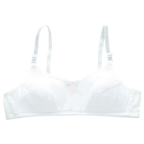 Babcutegg Bras for Kid Girls Seamless Soft Cup Comfortable Juniors Training Bra Pull-on Design Girls Underwear White Size 36