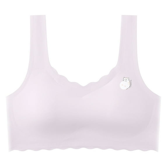 Babcutegg Bras for Kid Girls Wireless Athletic Casual Adjustable Straps Juniors Training Bra Lightweight Girls Underwear Purple Size 14