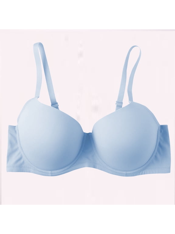 Bras for Women Lightweight Wireless High Support Comfortable Underwear for Women Light Blue Size M