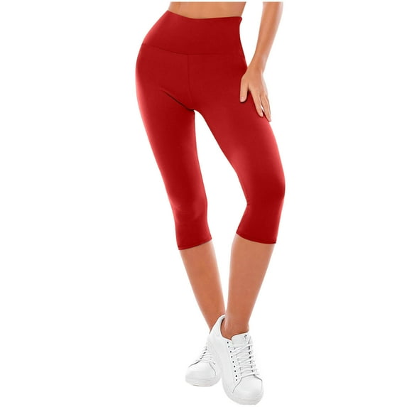Babcutegg Capri Pants for Women Gym Wear High Waist Athletic Womens Outfit Red