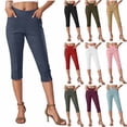 thumbnail image 1 of Babcutegg Capris Side Pockets Gym Wear Straight Leggings Athletic Pants for Women Navy M, 1 of 8