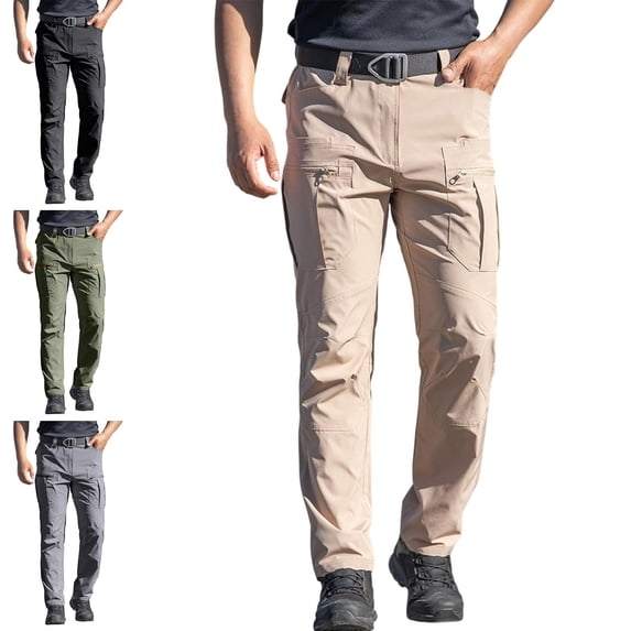 Babcutegg Cargo Pants for Men Waterproof Multi-Pocket Straight Leg Outdoor Hiking Casual Trousers Black Size XL