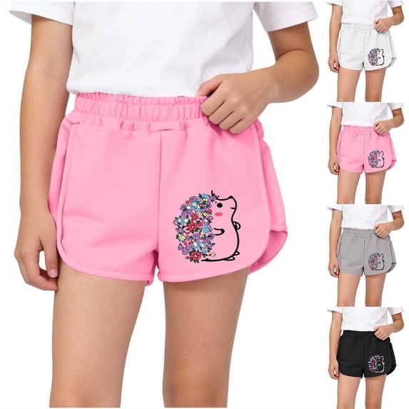 Babcutegg Boys Girls Elastic Waist Shorts Casual Cotton Blend Summer Clothes for Kids Gray Size 2-3