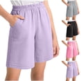 thumbnail image 1 of Babcutegg Children’s Solid Color Elastic Waist Shorts 5 Panel Summer Casual Pants for Kids Pink Size 5-6, 1 of 7