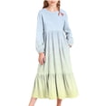 thumbnail image 1 of Babcutegg Dresses for Kid Girls Knee Length A Line Side Pockets Comfortable Long Sleeve Girls Fall and Spring Dresses Sky Blue Size 4-5, 1 of 6