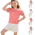 thumbnail image 1 of Babcutegg Girls’ Breathable Short-Sleeve Polo Top with Doll Neck and Soft Comfort Fit – Versatile Solid Color Casual Base Shirt for Everyday Wear Red Size 6, 1 of 9