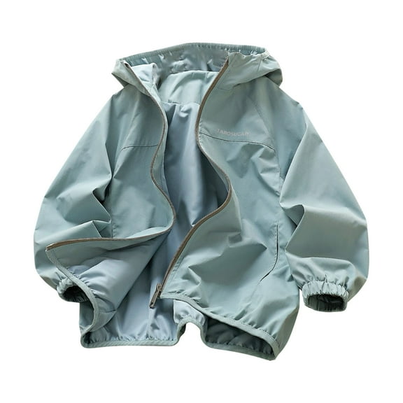 Babcutegg Girls Jackets Long Sleeve Hoodies Side Pockets Outfit for Kids Blue