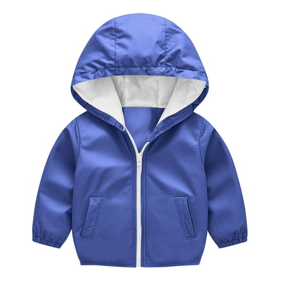 Babcutegg Girls Jackets Side Pockets Soild Color Warm Outfit for Kids Blue