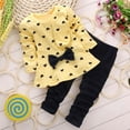 thumbnail image 1 of Babcutegg Girls Outfits 2-Piece, Long Sleeve Heart Graphic Tops Stretch Legging Pants Kids Fashion Set Clothes Yellow 4-5 Years, 1 of 3
