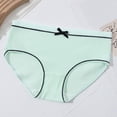 thumbnail image 1 of Babcutegg Girls Solid Color Ribbed Underwear with Bowknot Detail – Breathable Cotton Triangle Briefs for Everyday Wear and School Use Mint Green Size 5-8 Years, 1 of 5