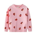 thumbnail image 1 of Babcutegg Girls Sweatshirts Fleece Lined Crew Neck Long Sleeve Outfit for Kids Pink Size 4, 1 of 4