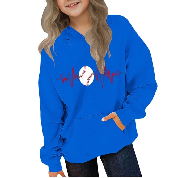 Babcutegg Girls Sweatshirts Pullover Hoodies Casual Fashion Outfit for Kids Blue Size 4