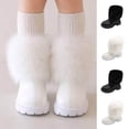 thumbnail image 1 of Babcutegg Girls Winter Short Boots Warm Fleece Lined British Style Kids Casual Comfy Princess Booties White Size 9 Toddler, 1 of 10