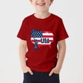 thumbnail image 1 of Babcutegg Independence Day Patriotic Graphic T-Shirt For Kids — Soft Cotton Blend, Classic Round Neck, Short Sleeve, Lightweight Casual Top Red Size 7, 1 of 5