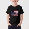 thumbnail image 1 of Babcutegg Independence Day Patriotic Graphic T-Shirt With Soft Cotton Fabric, Classic Round Neck And Short Sleeves For Everyday Wear Black Size 14, 1 of 5