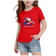 thumbnail image 1 of Babcutegg Independence Day Patriotic Printed Casual Loose-Fit Tee With Round Neck And Short Sleeves For Kids Red Size 3, 1 of 6