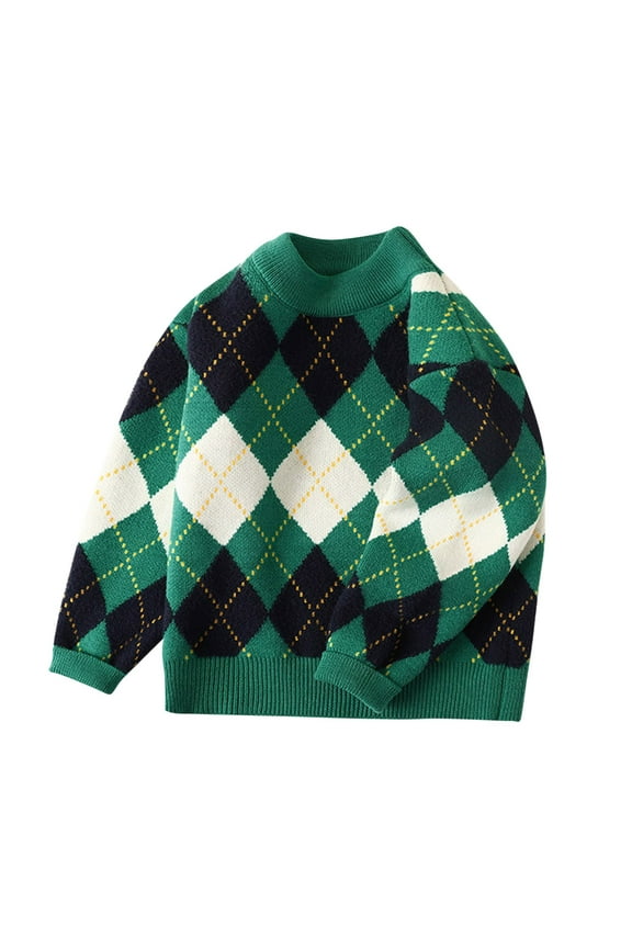 Inner Blouse for Girls High Collar Warm Long Sleeve Outwear for Girls Green Size 7