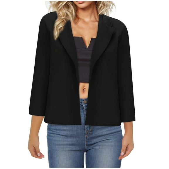 Babcutegg Jackets for Women Fleece Linked Casual Fashion Long Length Side Pockets Womens Fall and Winter Outwear Black Size S