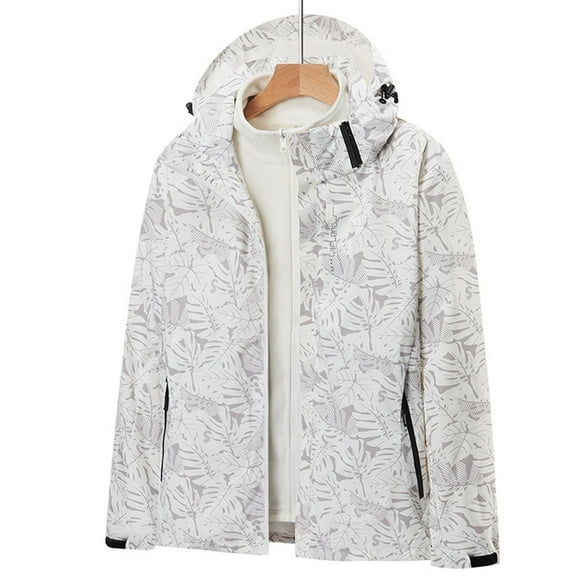 Babcutegg Jackets for Women Warm Waterproof Side Pockets High Collar Womens Fall and Winter Clothes White Size XL