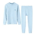 thumbnail image 1 of Babcutegg Kid Boys 2PC Pajamas Set Long Sleeve and Pants Set Fleece Linked Warm Homewear for Boys Light Blue Size 7, 1 of 4