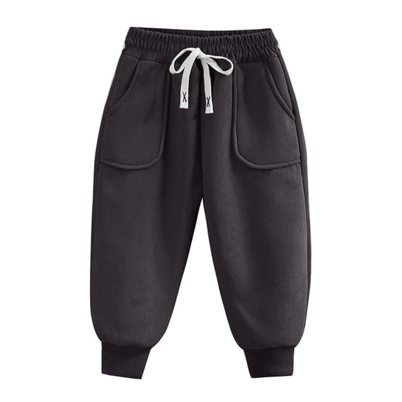Babcutegg Kid Boys Cargo Pants High Waist Elastic Waist Full Length School Uniform for Kids Gray Size 2