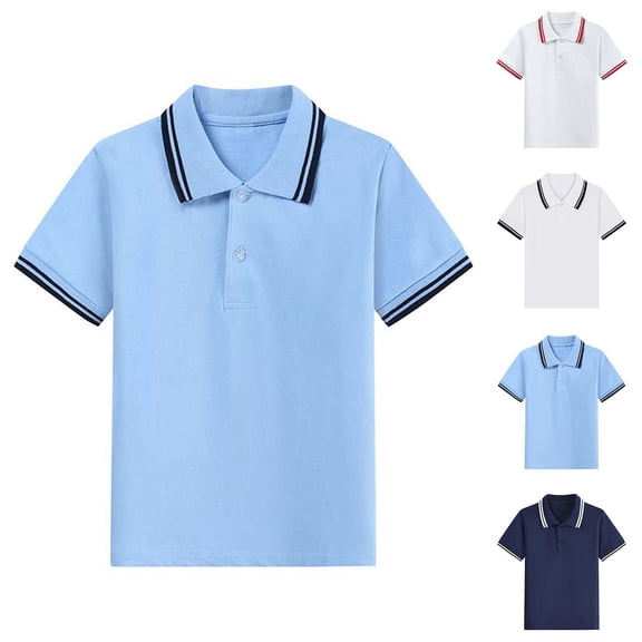 Babcutegg Kid Boys and Girls Polo Shirts Pullover Casual Fashion Short Sleeve Campus Style Back to School Spring and Summer School Uniform for Kids Red Size 3-4