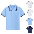 thumbnail image 1 of Babcutegg Kid Boys and Girls Polo Shirts Short Sleeve Casual Fashion Back to School Pullover Campus Style Spring and Summer School Uniform for Kids Black Size 3-4, 1 of 6