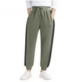 thumbnail image 1 of Babcutegg Kid Boys Jogger Pants Soild Color Side Pockets Elastic Waist Clothes for Boys Army Green, 1 of 4