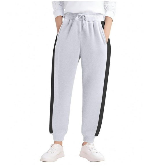 Babcutegg Kid Boys Jogger Pants Soild Color Side Pockets Elastic Waist Clothes for Boys Gray