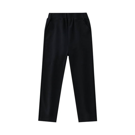 Babcutegg Kid Boys Pants Elastic Waist Full Length Side Pockets Kids Outfit Black Size 6-7