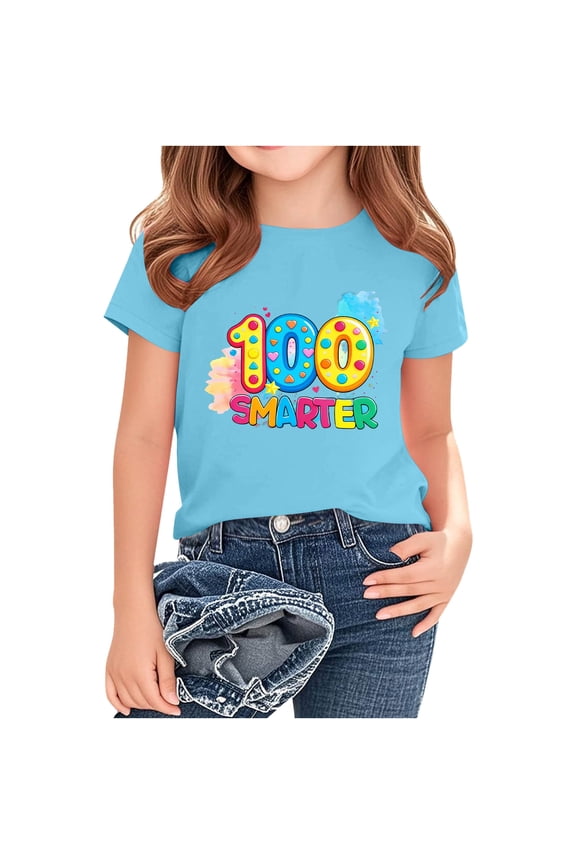 Kid Boys Shirts Lightweight Campus Style Crew Neck Short Sleeve Summer Uniform for Boys Blue Size 9-10 T