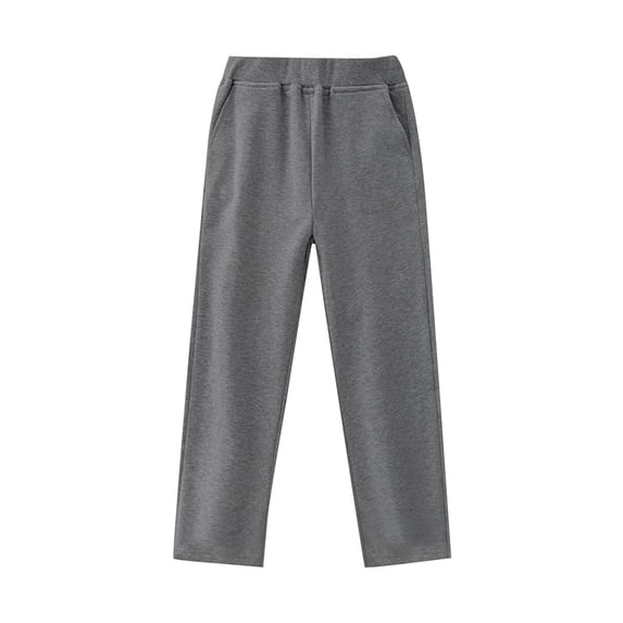 Babcutegg Kid Boys Sport Pants Straight Leg Elastic Waist Back to School Warm Side Pockets Casual Fashion School Wear for Boys Dark Gray Size 8-9
