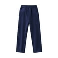 thumbnail image 1 of Babcutegg Kid Boys Sport Pants Warm Back to School Side Pockets Elastic Waist Casual Fashion Straight Leg School Wear for Boys Dark Blue Size 8-9, 1 of 4