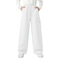 thumbnail image 1 of Babcutegg Kid Boys Sweatpants Elastic Waist Side Pockets Full Length Cargo pants for Kids White Size 11, 1 of 9