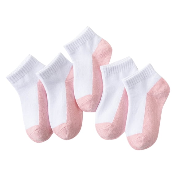 Babcutegg Kid Girls 5PC Socks Lightweight Keep Warm Breathable Socks for Girls Pink Size 1