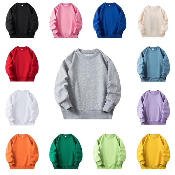 Babcutegg Kid Girls Blouses Long Sleeve Soild Color Crew Neck Athletic Wear Casual Fashion Spring and Fall Clothes for Girls Purple Size 1-2
