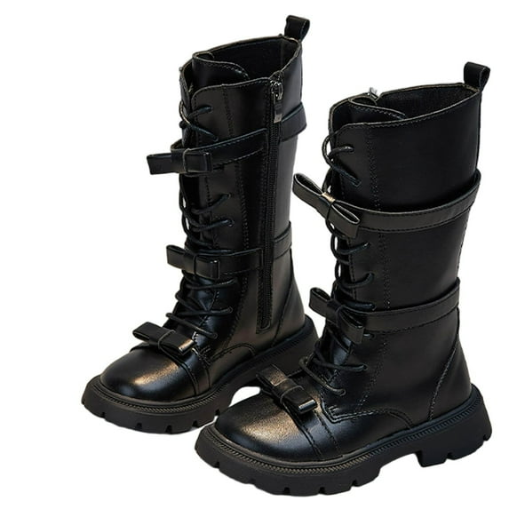 Babcutegg Kid Girls Boots Warm and Breathable Snow Boots Non Slip Soft Bottom Shoes for Girls Black US 2.5 M