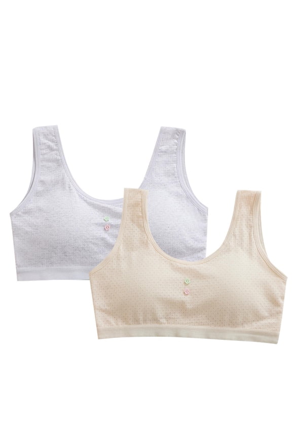 Kid Girls Bra Juniors Training Bra Soft Cup Pull-on Design Athletic Casual Comfortable Underwear for Girls Yellow Size 14