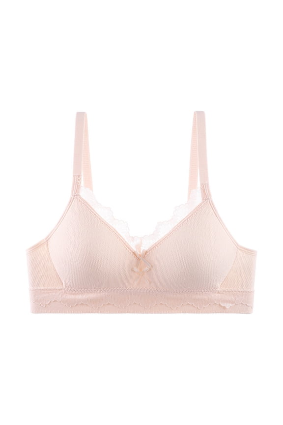 Kid Girls Bra Soft Cup Lightweight Pull-on Design Molded Padded Athletic Casual Underwear for Girls Pink Size 17