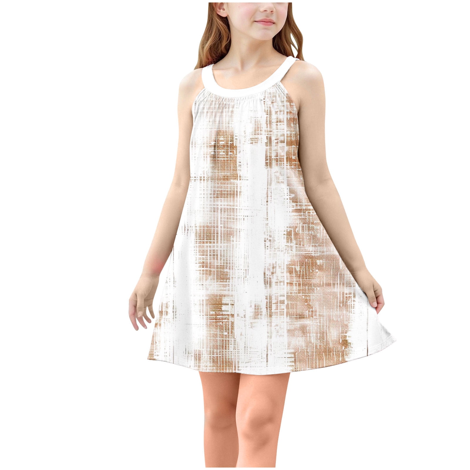 Babcutegg Kid Girls Dress Summer Wear A Line Sleeveless Dresses for