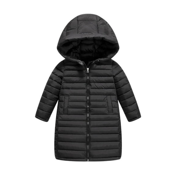 Babcutegg Kid Girls Jackets Hoodless Feather Weight Soild Color Clothes for Kids Black