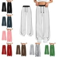 thumbnail image 1 of Babcutegg Kid Girls Pants with Drawstring Side Pockets Athletic Wear Elastic Waist Wide Leg Spring and Fall Clothes for Girls Gray Size 4-5, 1 of 8