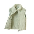 thumbnail image 1 of Babcutegg Kid Girls Sherpa Vest Full Zipper Crew Neck Fleece Lined Open Front Keep Warm Fall and Winter Coats for Girls Green Size 10, 1 of 4