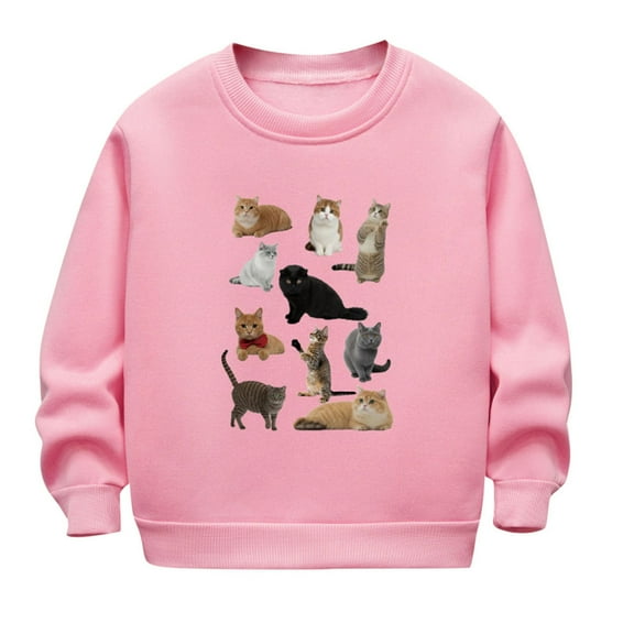 Babcutegg Kid Girls Sweatshirts Graphic Shirts Crew Neck Pullover Fall and Winter Clothes for Girls Pink Size 9