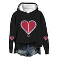 thumbnail image 1 of Babcutegg Kid Girls Valentine's Day Shirts Graphic Tee Long Sleeve Love Heart Elastic Cuffs Regular Fit Girls Tops Black Size 13-14, 1 of 5