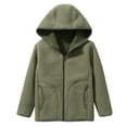 thumbnail image 1 of Babcutegg Kid Girls Warm Jackets Hoodies Polar Fleece Full Zipper Fall and Winter Wear Clothes for Girls Army Green Size 16-17, 1 of 5
